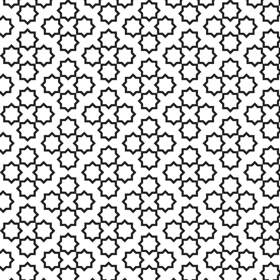arabic style pattern black lines on white background vector