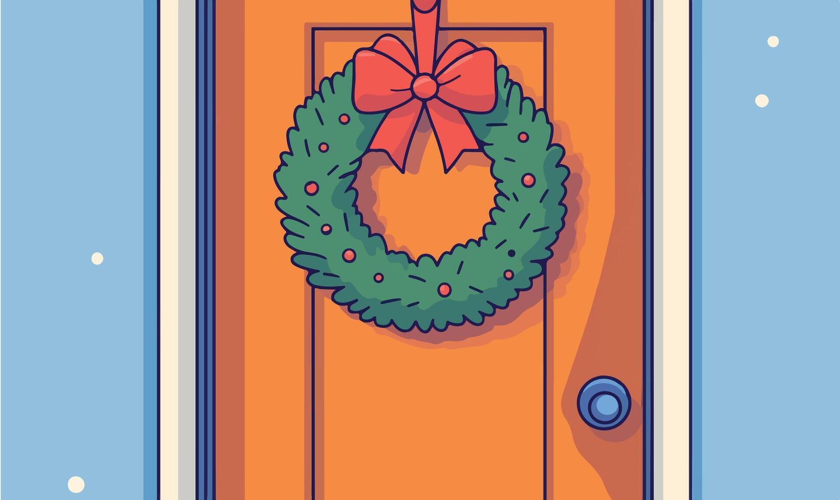 Cute Holiday Wreath Icon vector