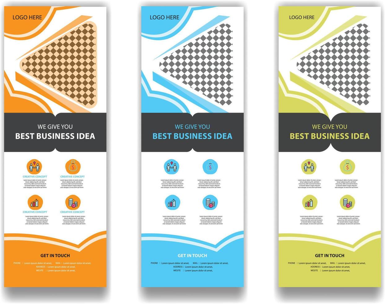 corporate business roll up banner design template vector
