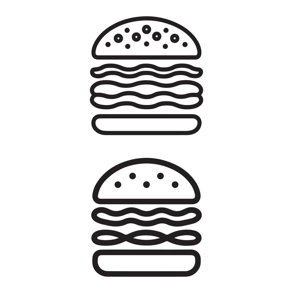Burger icon set, Cheese Burger set. vector