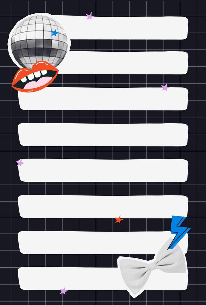 To do list template. Template for posts or stories for social media.. Posters with halftone collage are trending. Daily planner, weekly planner. stock illustration vector