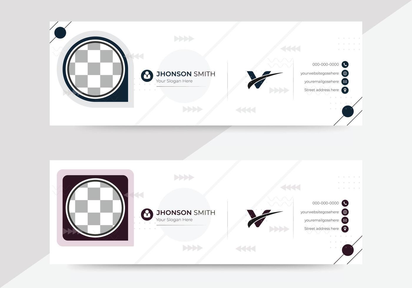 Professional business email signature design template with a modern and corporate design vector