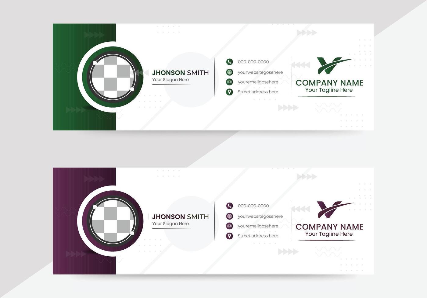 Professional business email signature design template with a modern and corporate look design vector
