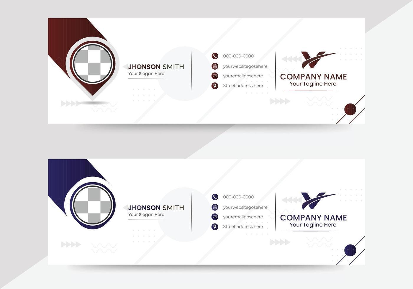 Professional business email signature design template with a modern and corporate template vector