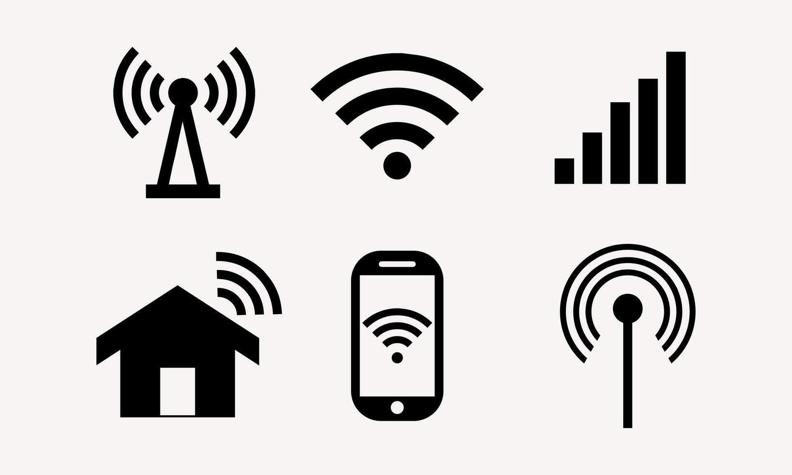 Modern WiFi Signal Icons Pack vector