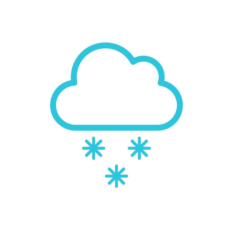 Snowing Conditions icon. Isolated on white background. Blue icon set. vector
