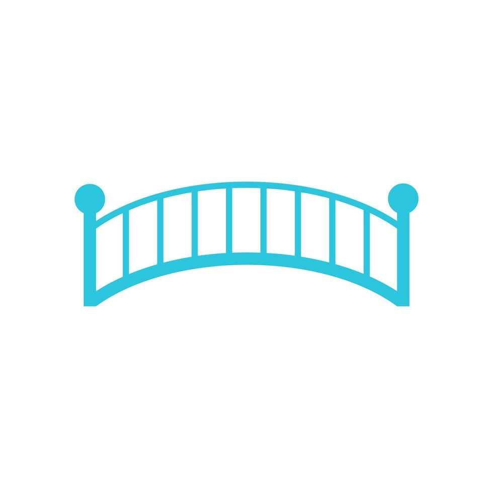 Path Through the Bridge Icon. Isolated on white background. Blue icon set. vector