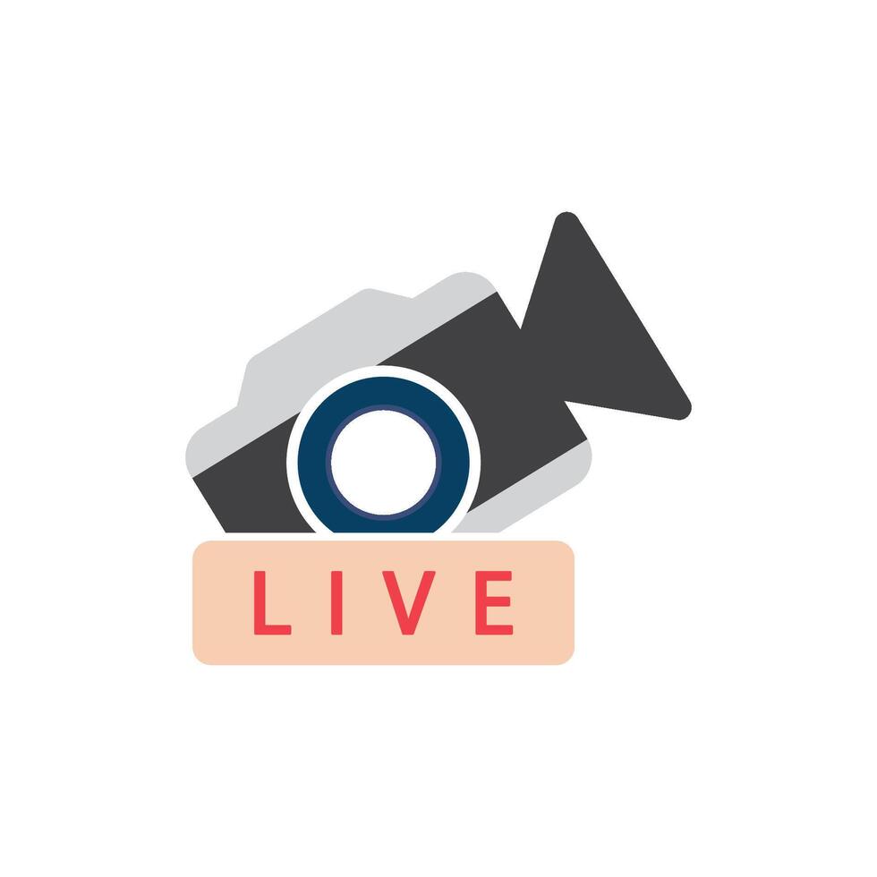Camcorder on LIVE sign vector