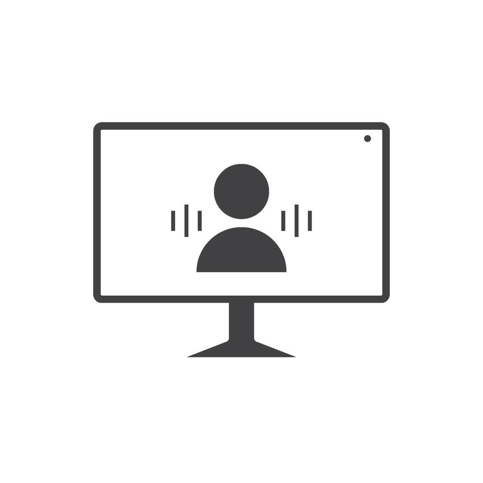 Monitor showing a persons online profile vector