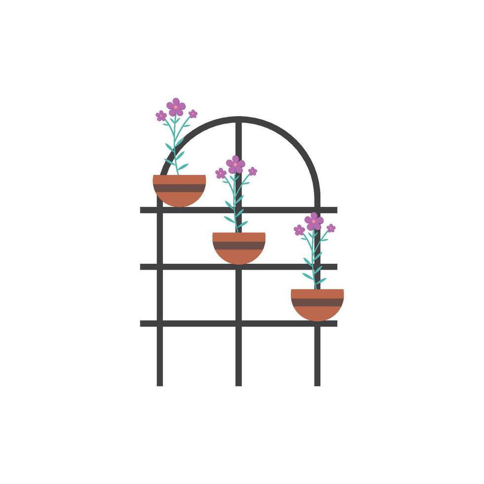 Potted ornamental plants icon 3 vector