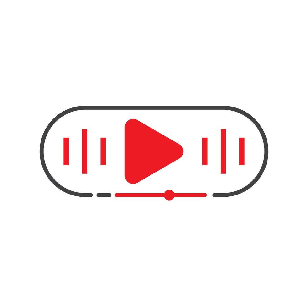 Play button and sound waves vector