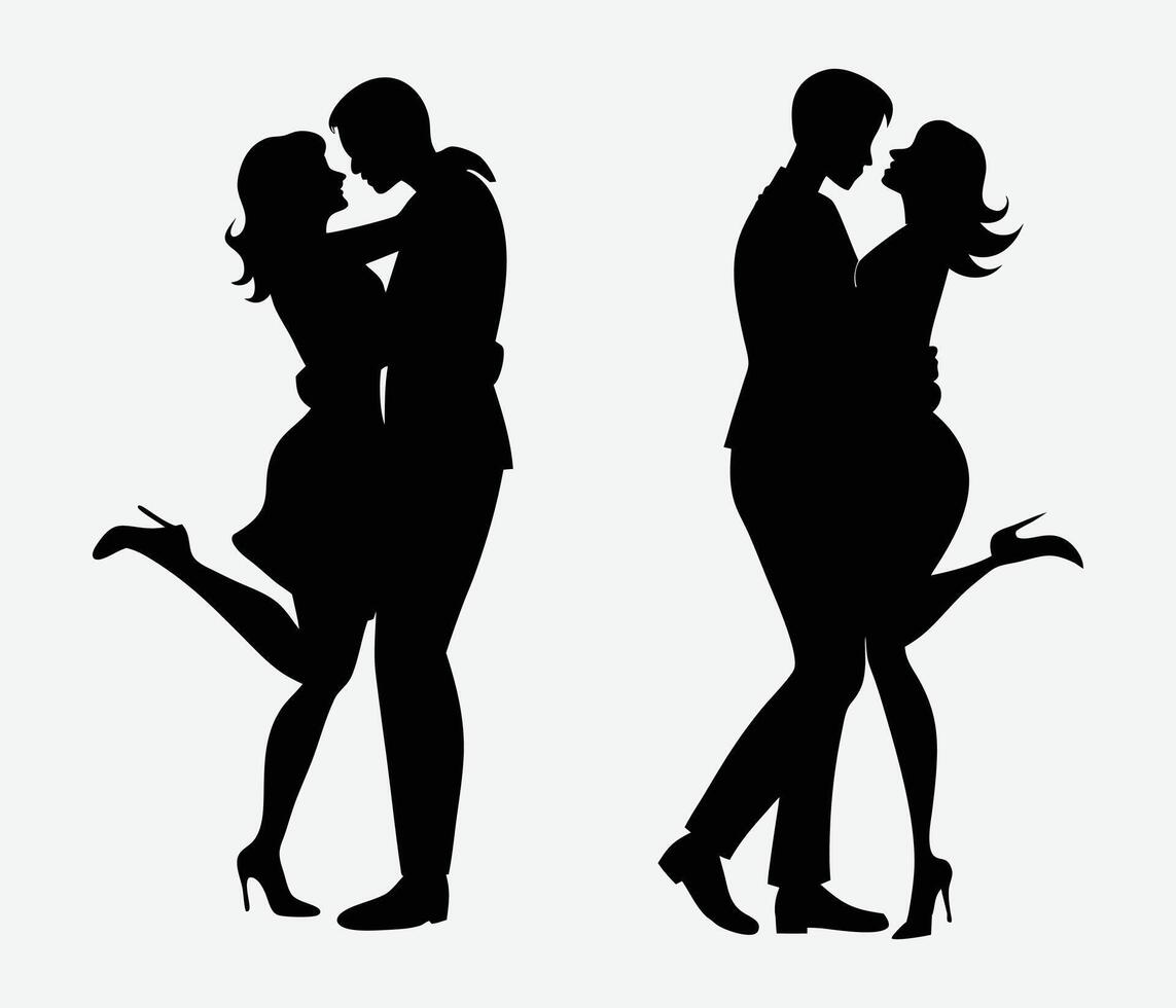 Couples in different poses vector