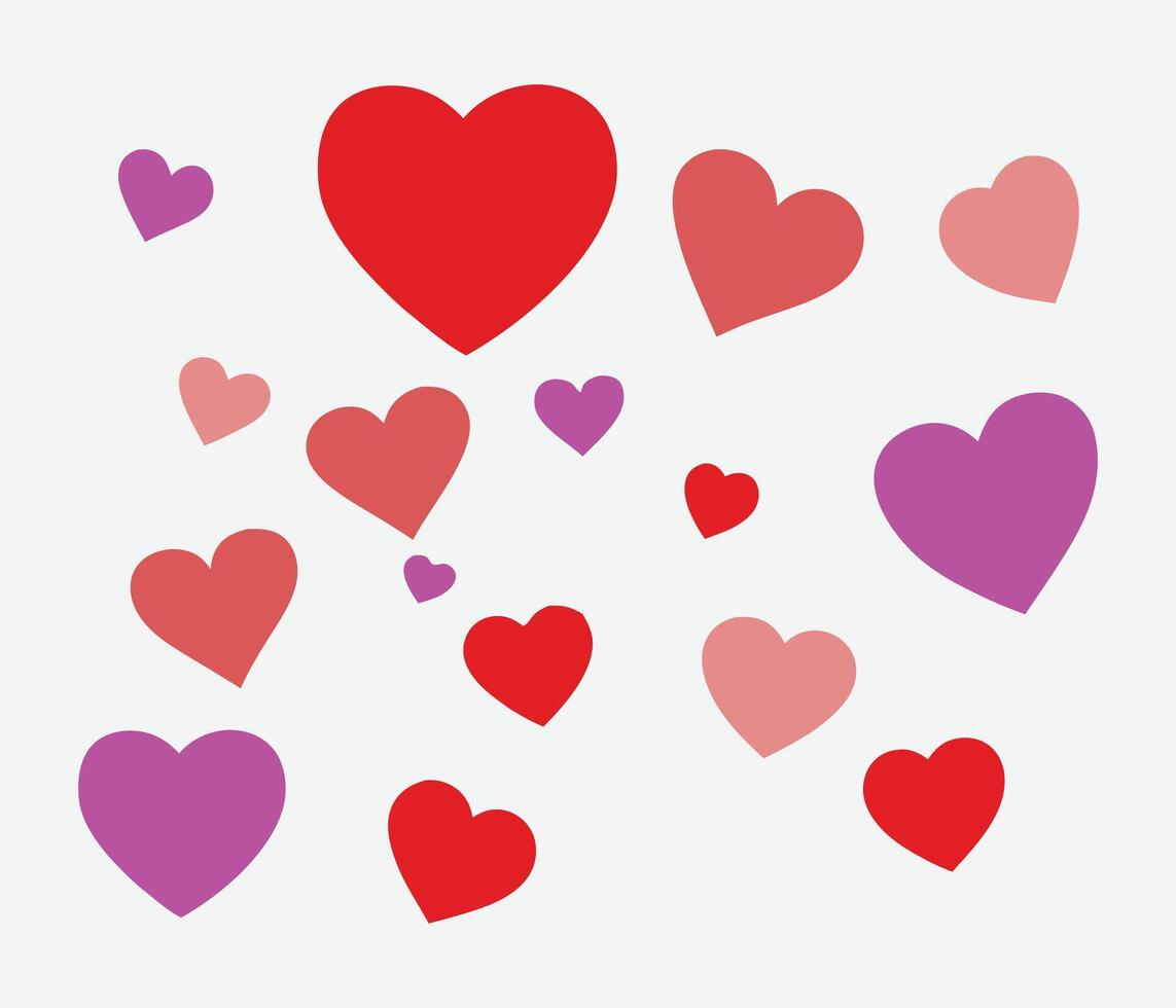 Collection of Love icon in different size vector