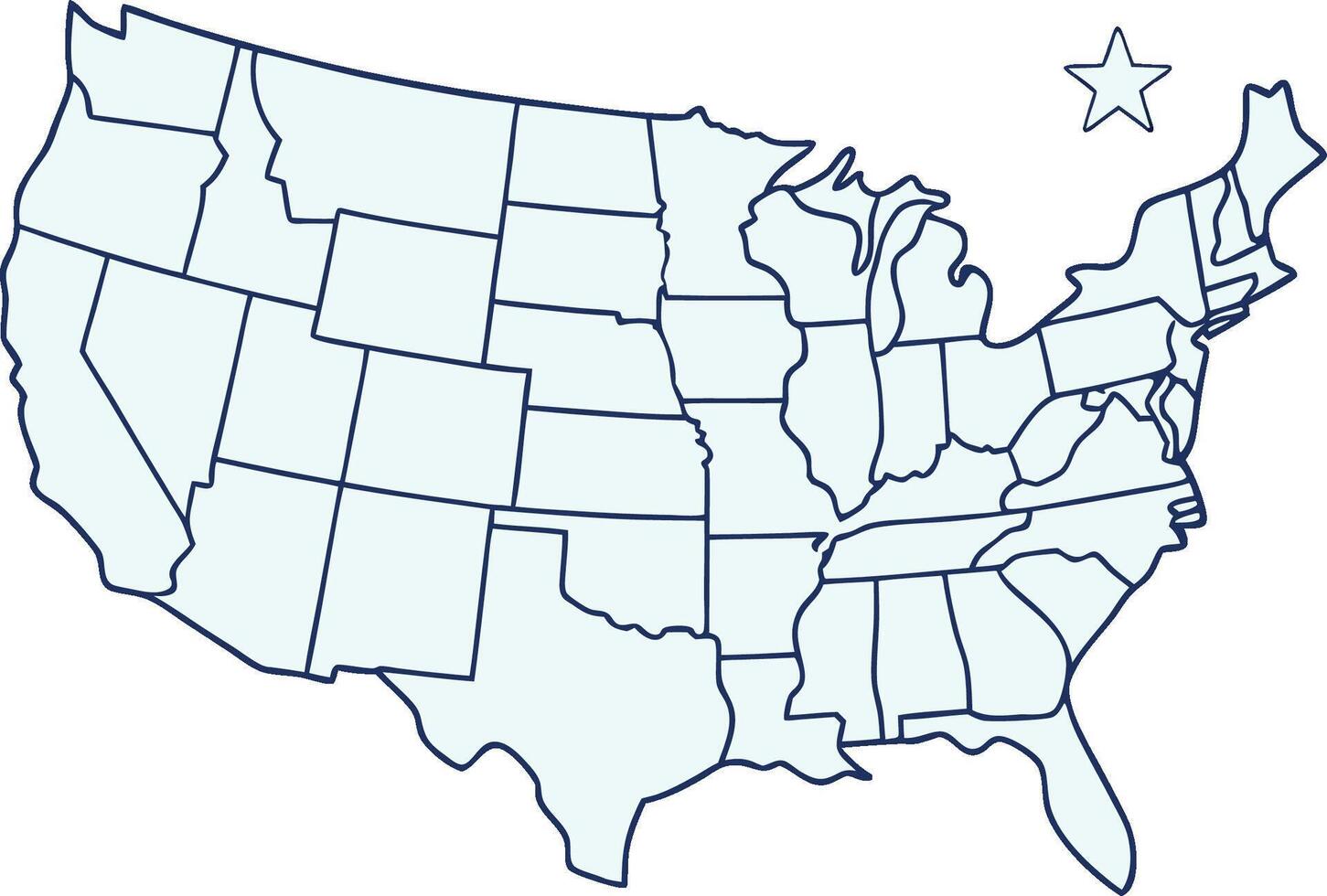 Flat design USA outline map vector