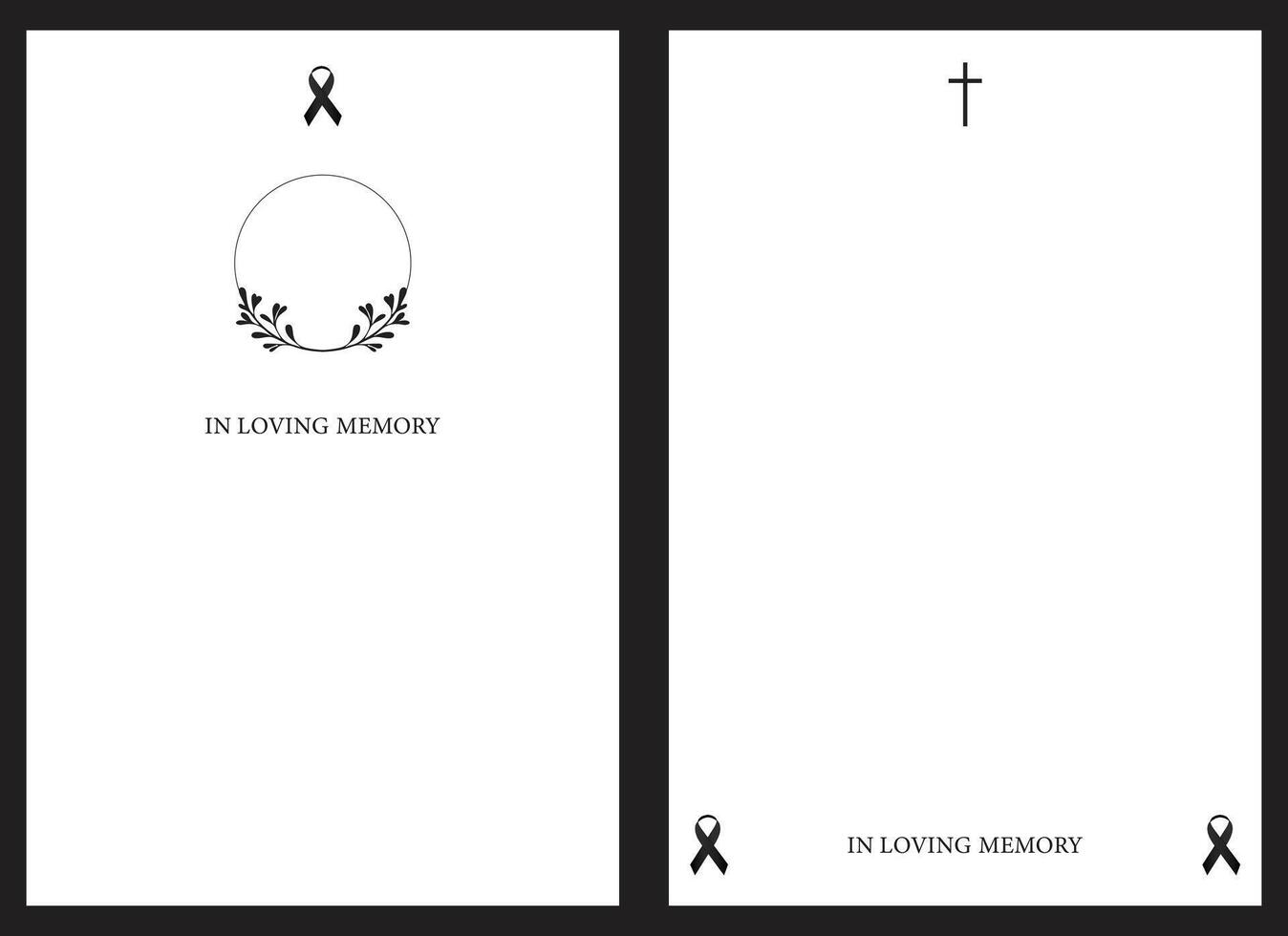 Set of funeral empty card. Funeral card with white background vector