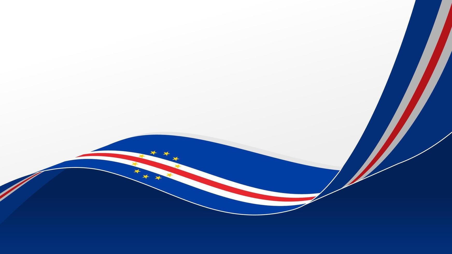 Wave flag of cape verde with copyspace background vector