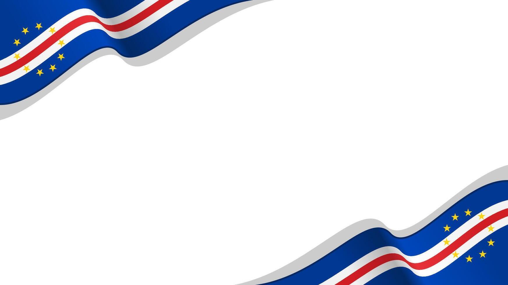 Wave flag of cape verde with copyspace frame background vector