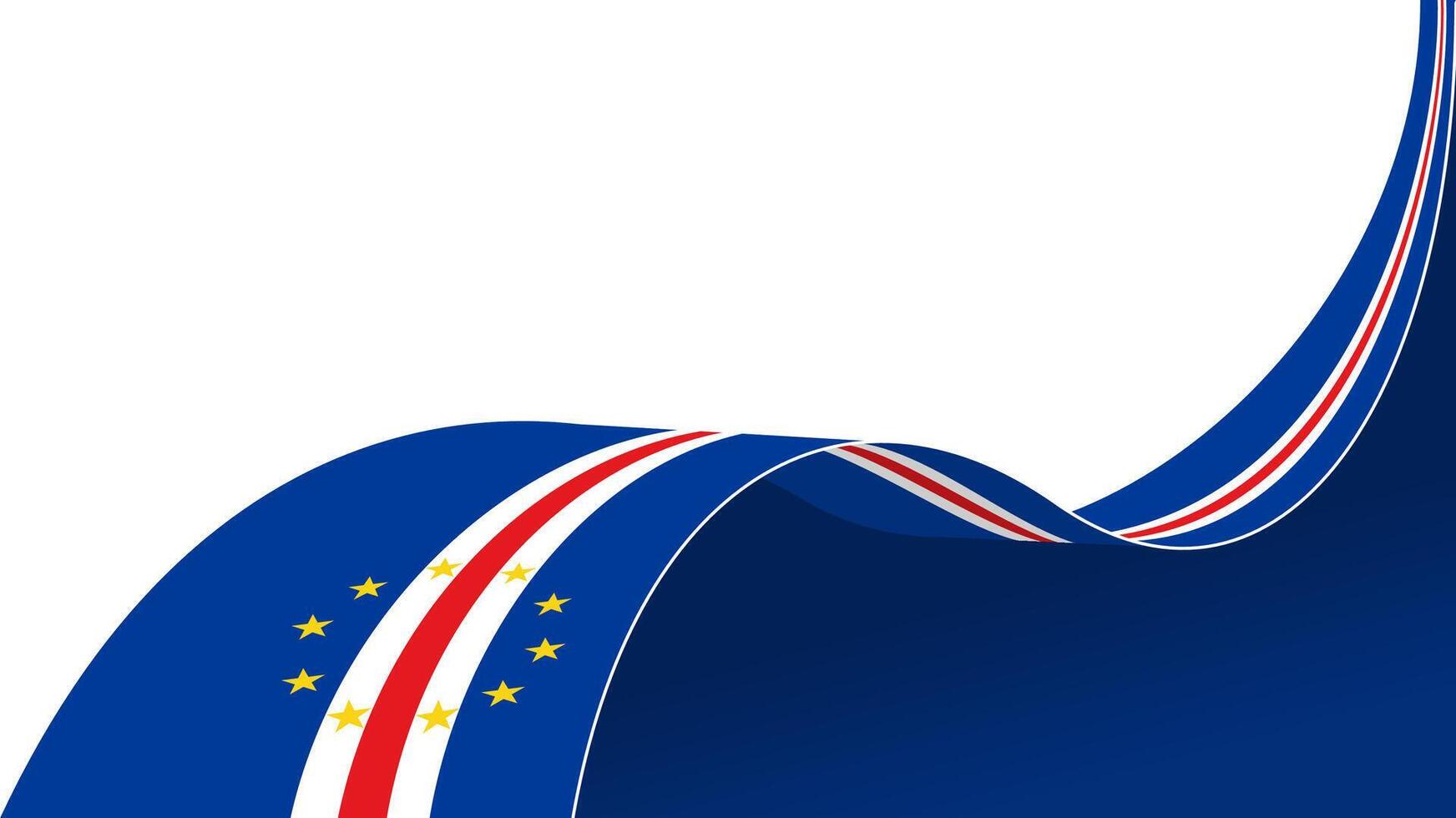 Waving flag of cape verde with copyspace background vector
