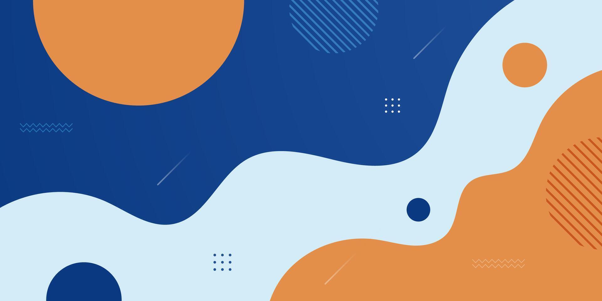 Abstract 3D fluid wave background with blue and orange trendy design. Creative design for flyer. vector