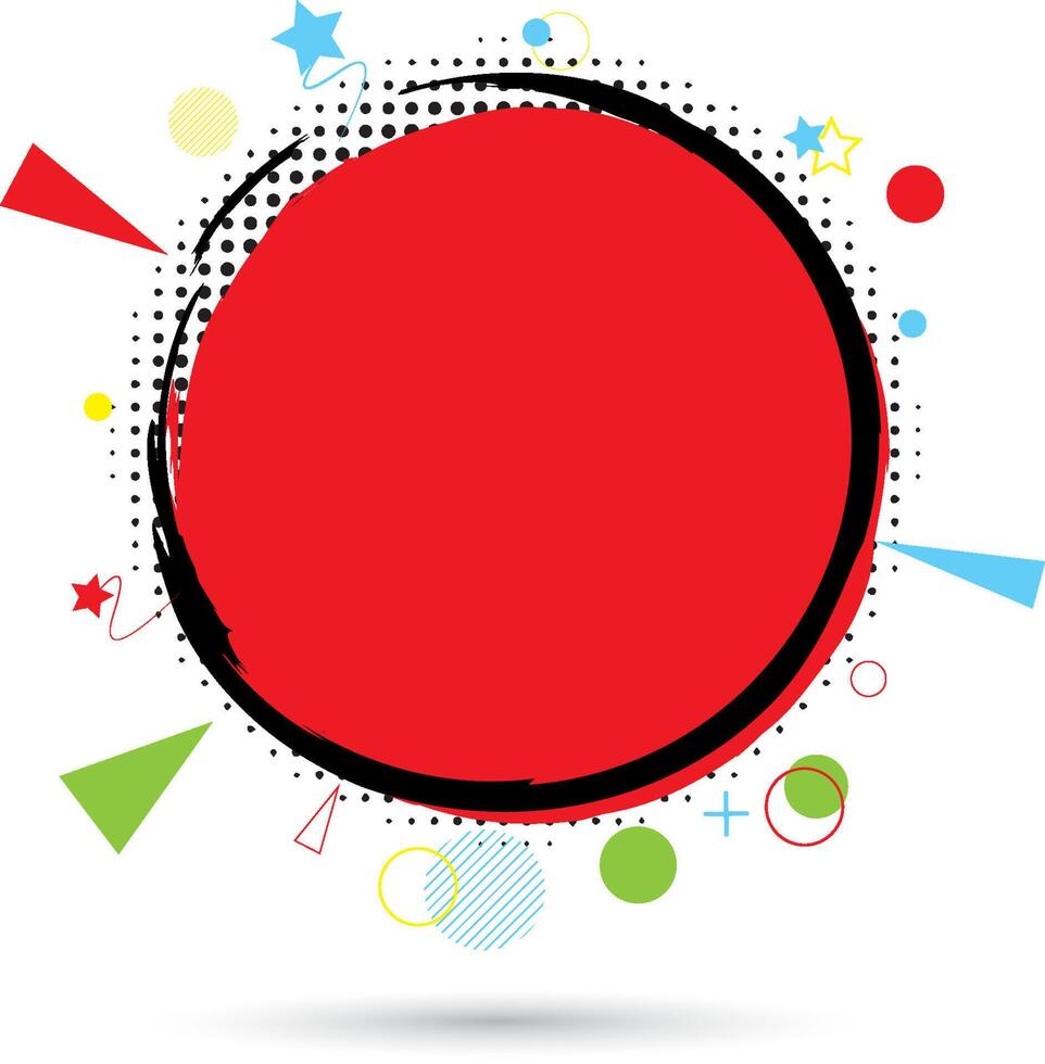 Colorful Abstract Graphic with Red Circle Promotion Banner vector