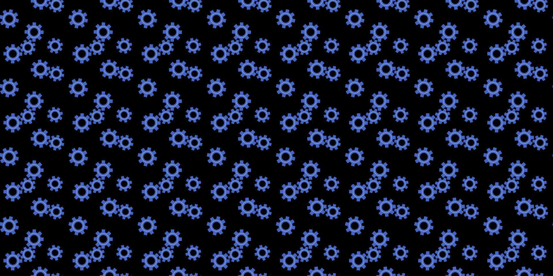 Background pattern featuring blue gears on a black surface showcasing mechanical design elements vector
