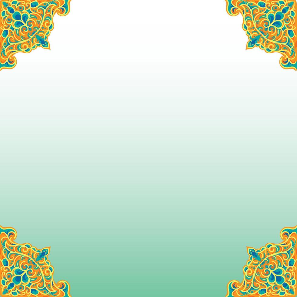 Elegant Ramadan with beautiful border ornaments in each corner, perfect for festive designs. vector