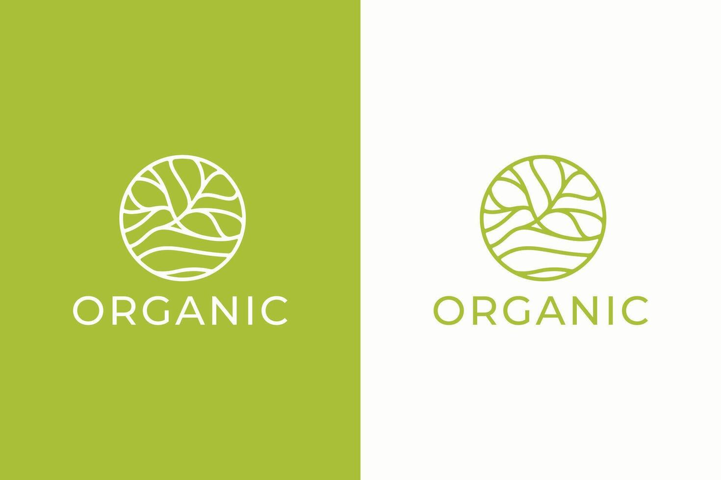 Modern Organic Logo Design Featuring Nature-Inspired Elements in a Green Circular Design vector