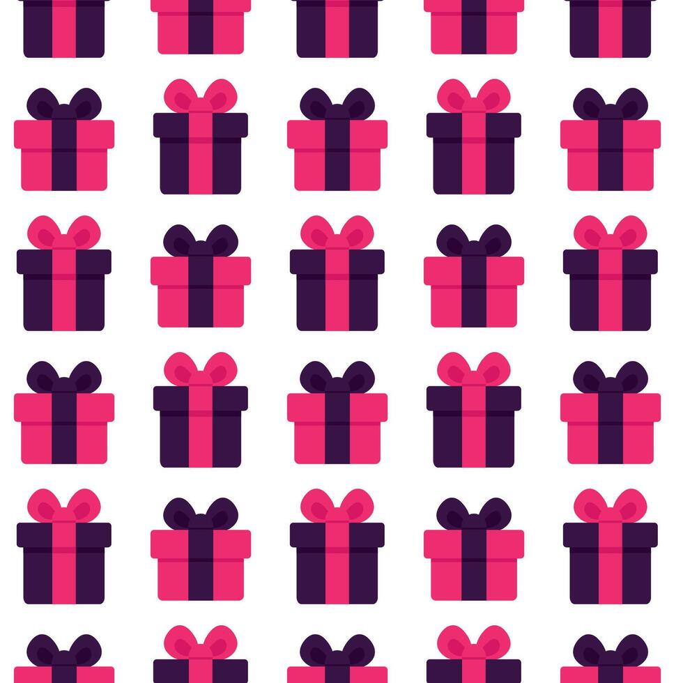Gift box pattern. Valentine's day. illustration in flat style. vector