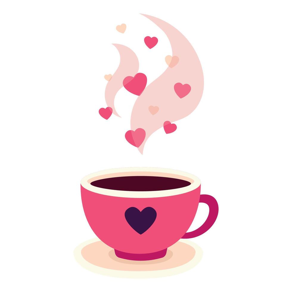 Cup of coffee. Valentines day. illustration. vector