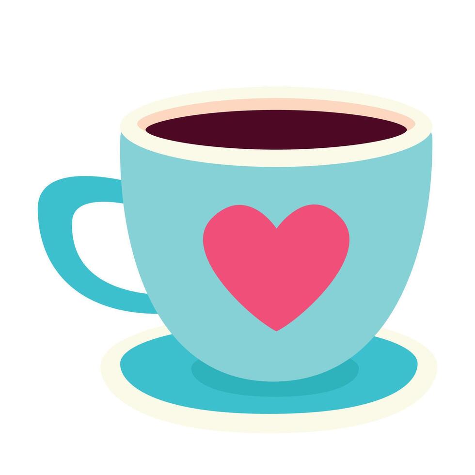 Cup of coffee. Valentines day. illustration. vector