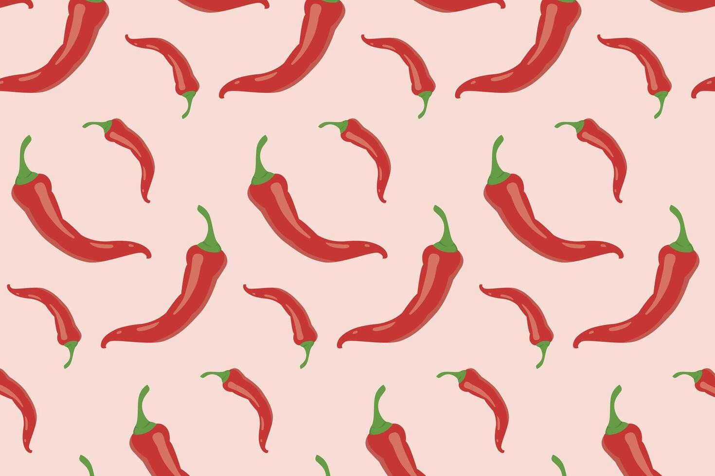 Chili pepper pattern. illustration in flat style. vector