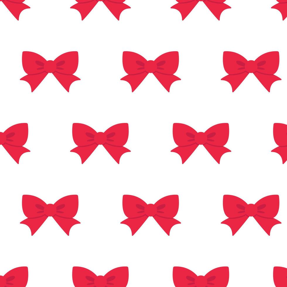 Pattern of red bows. Valentine's Day. illustration in flat style. vector