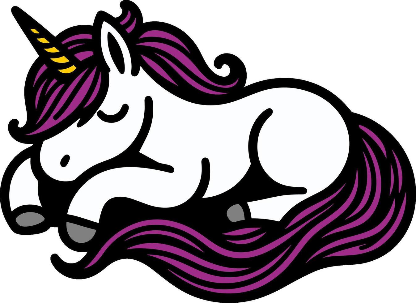 Adorable Sleeping Unicorn Illustration vector