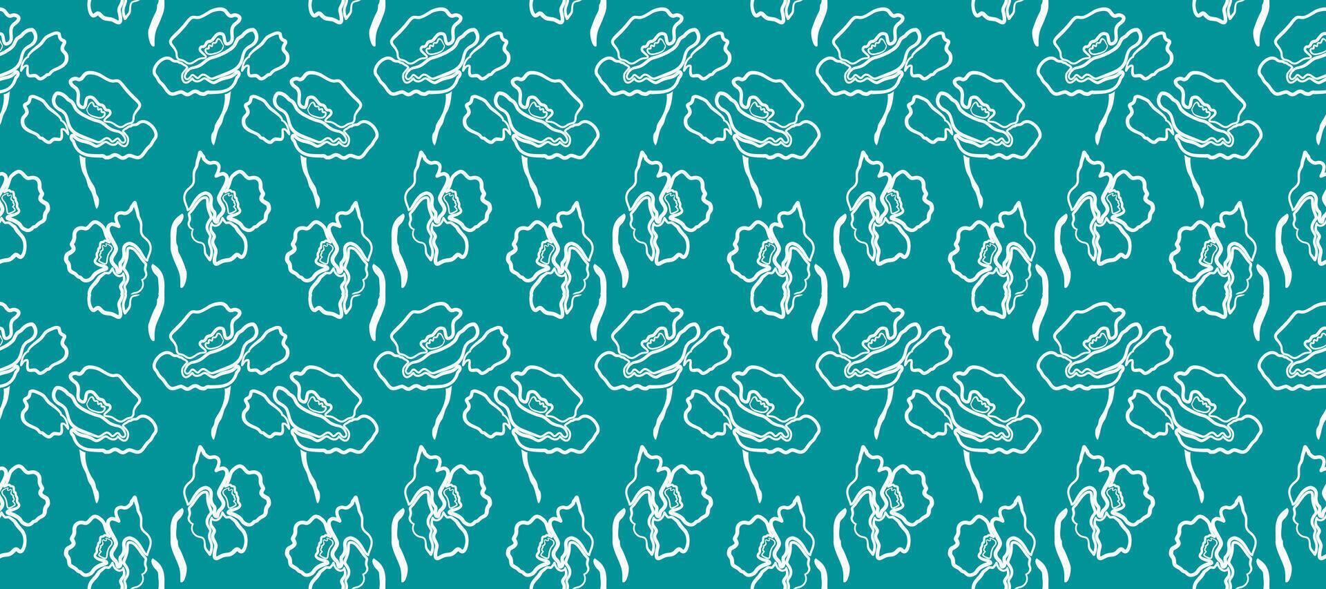 Exotic hand drawn flowers, seamless patterns with floral for fabric, textiles, clothing, wrapping paper, cover, banner, abstract backgrounds. vector