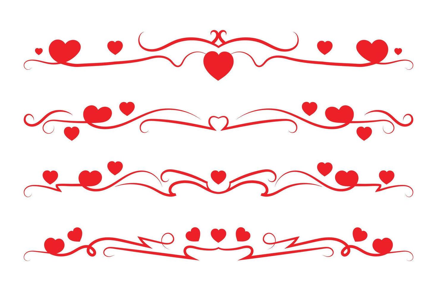 Valentine's day swirls borders elements vector
