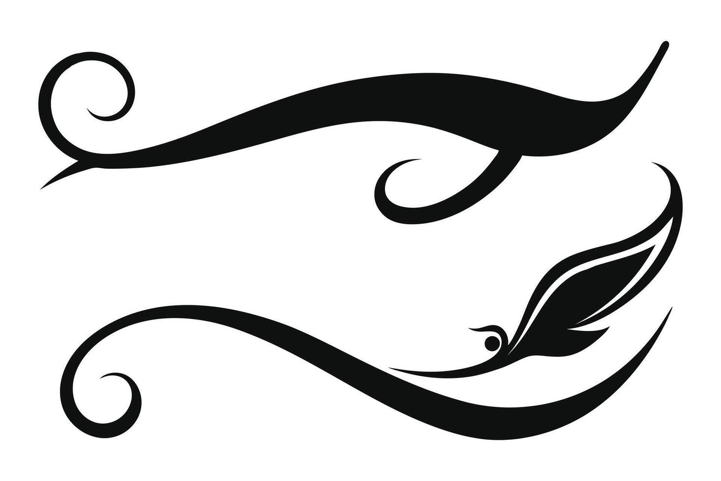 Calligraphic lettering text tails vector