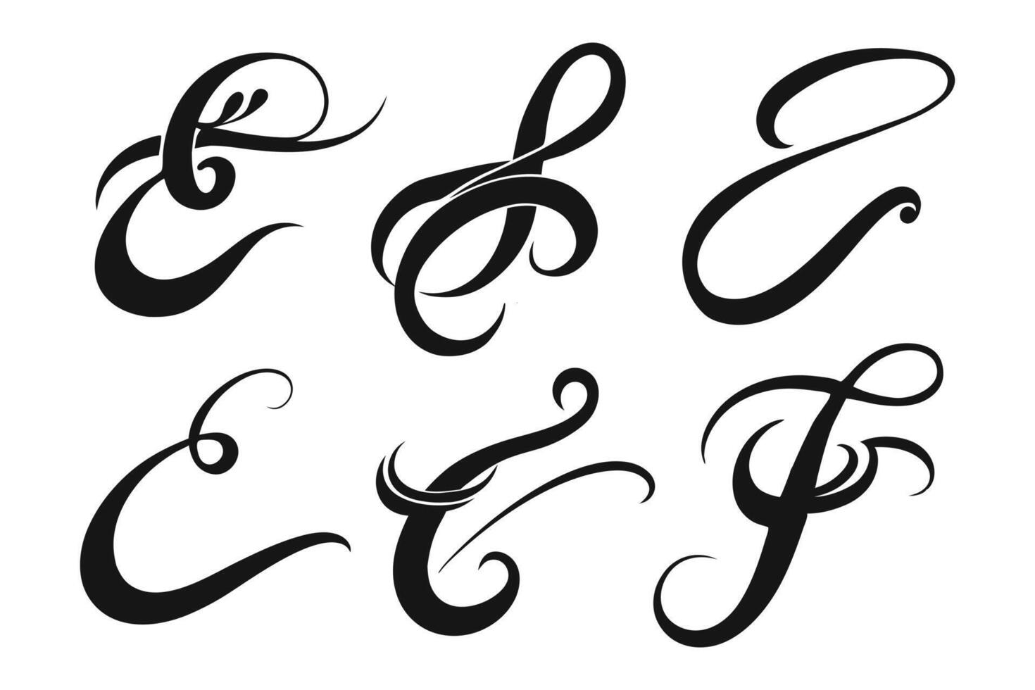 calligraphy lettering swirls vector