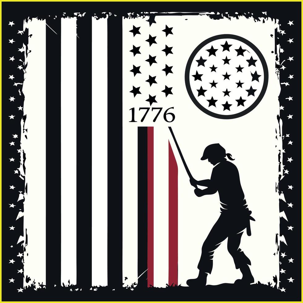 1776 American Flag Graphic vector