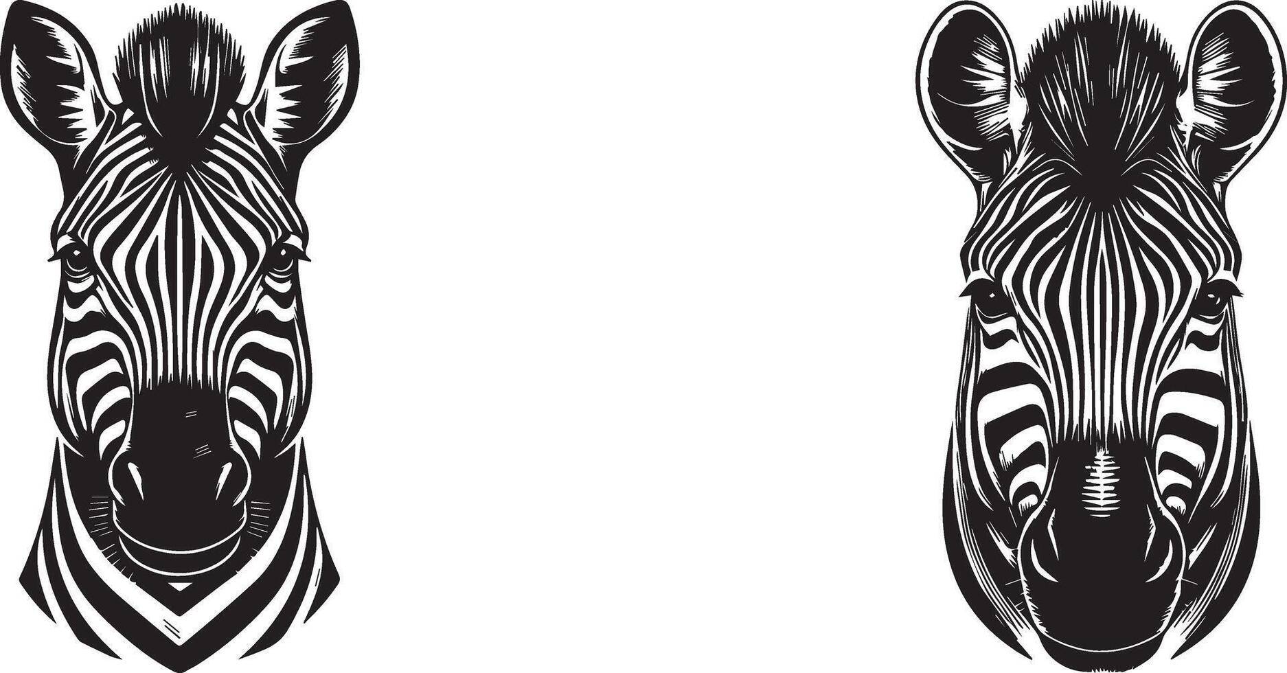 zebra head face black and white background design vector