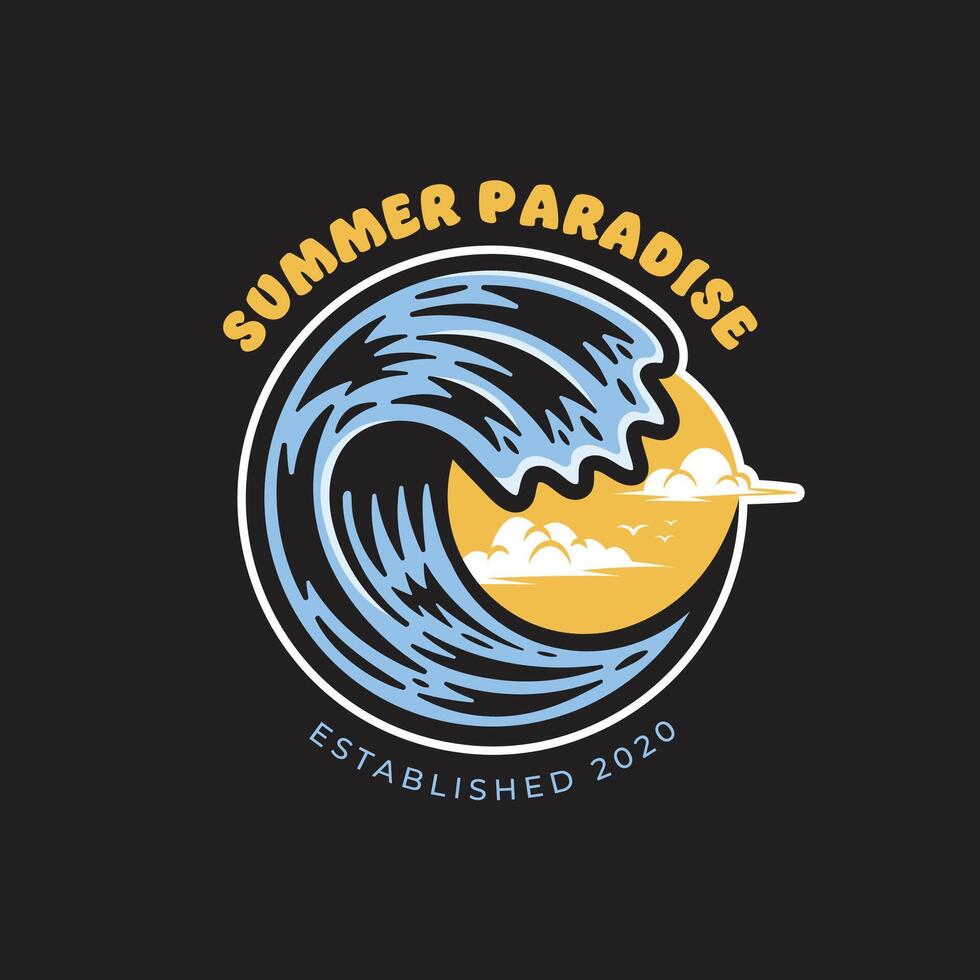 Summer paradise logo vector