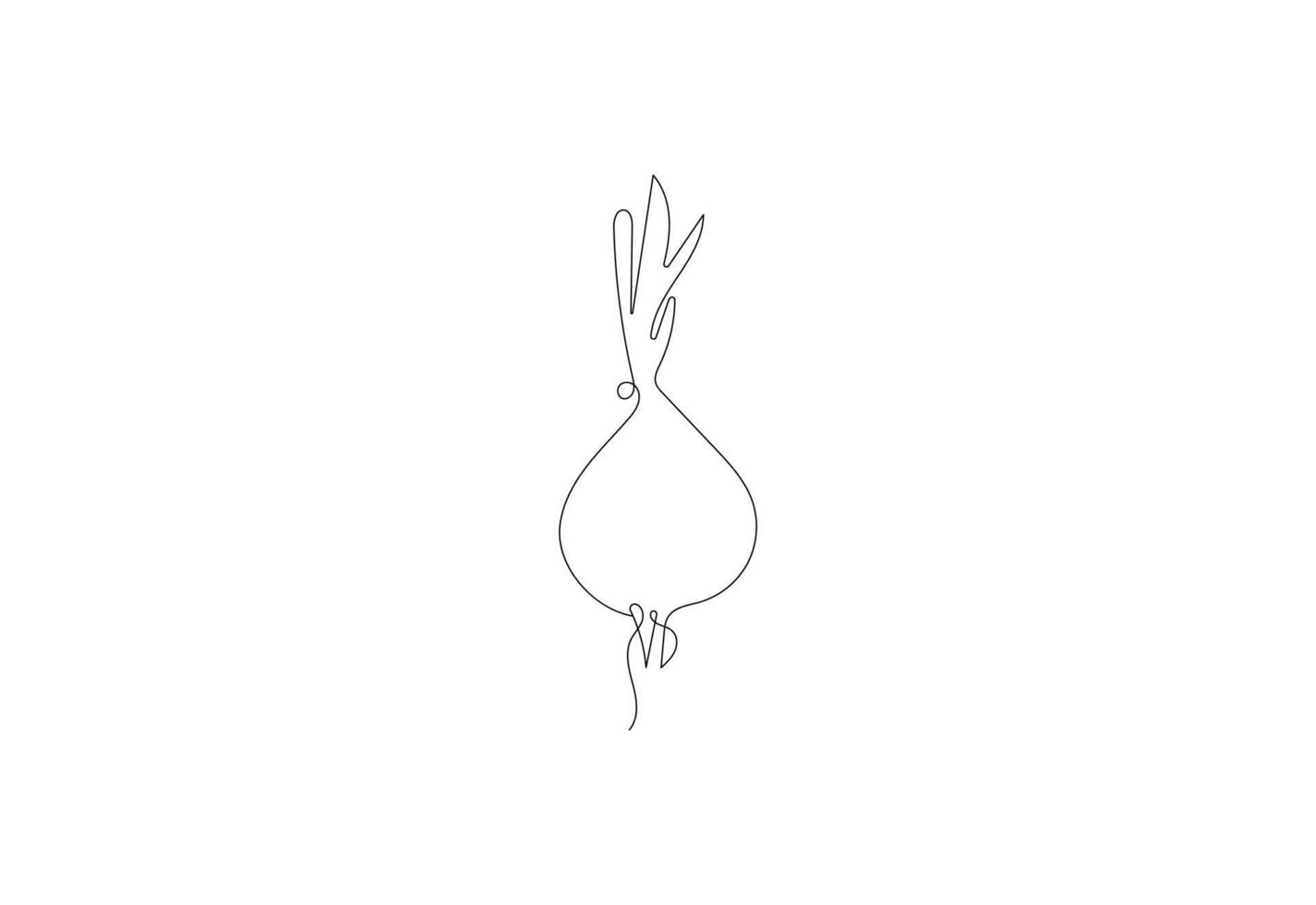 Continuous Onion One line art design, design template vector