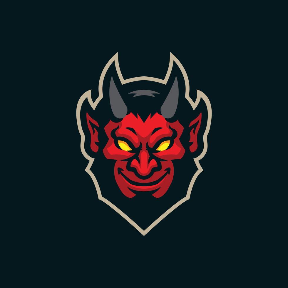 Devil mascot logo design . Devil head illustration. vector