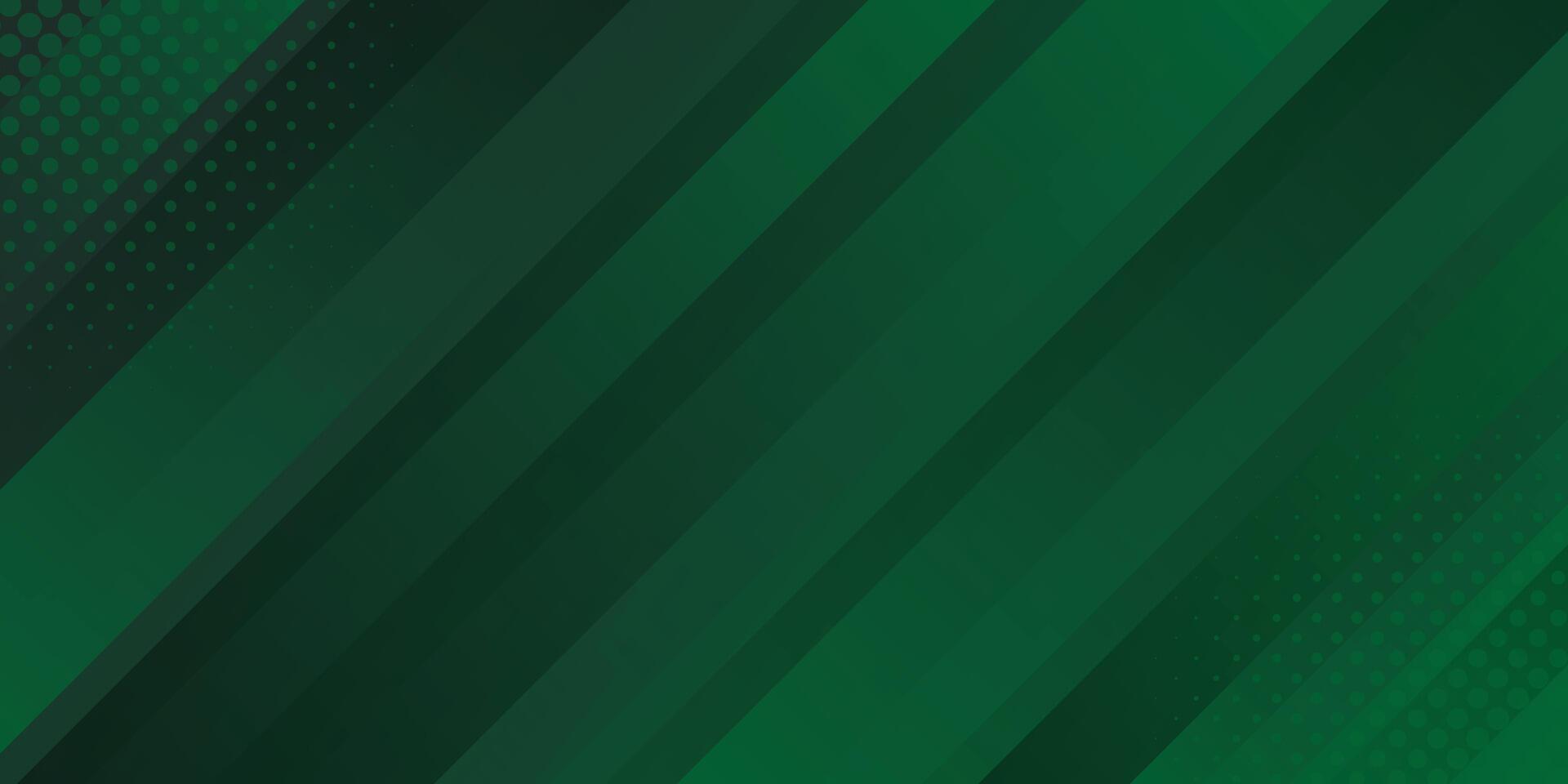 Abstract emerald green dynamic background with halftone. Gradient diagonal stripes. vector