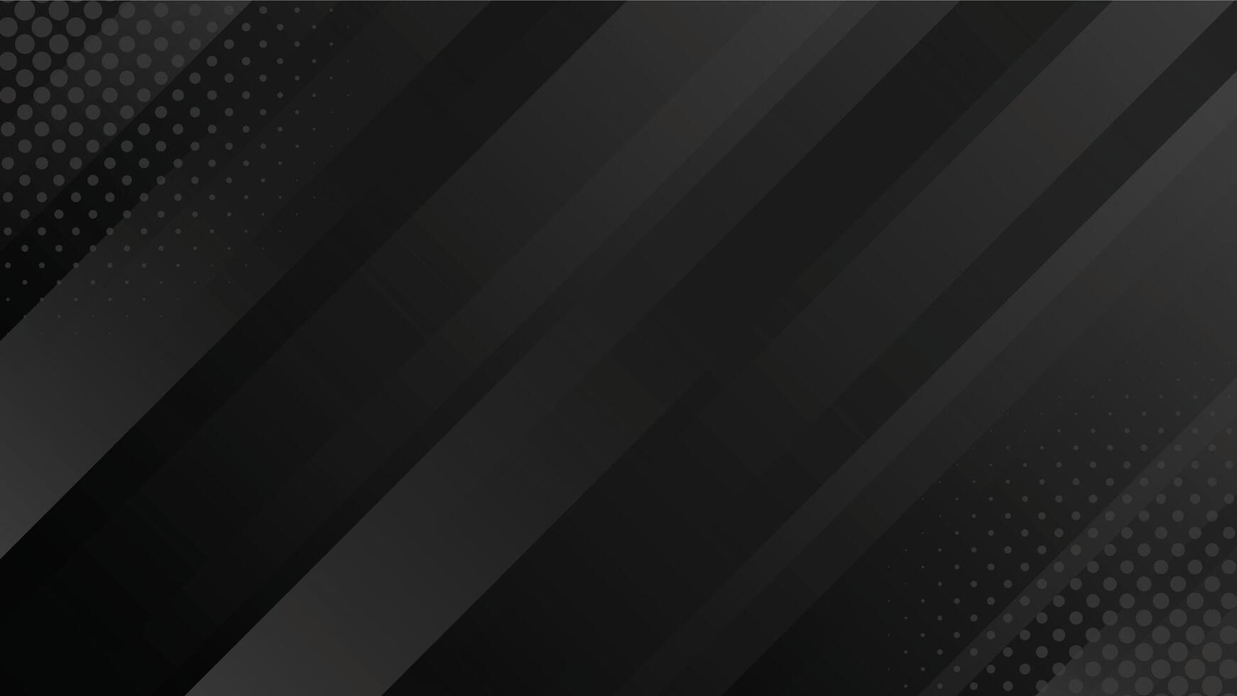 Modern black dynamic background with halftone. Gradient diagonal stripes. Abstract wallpaper vector