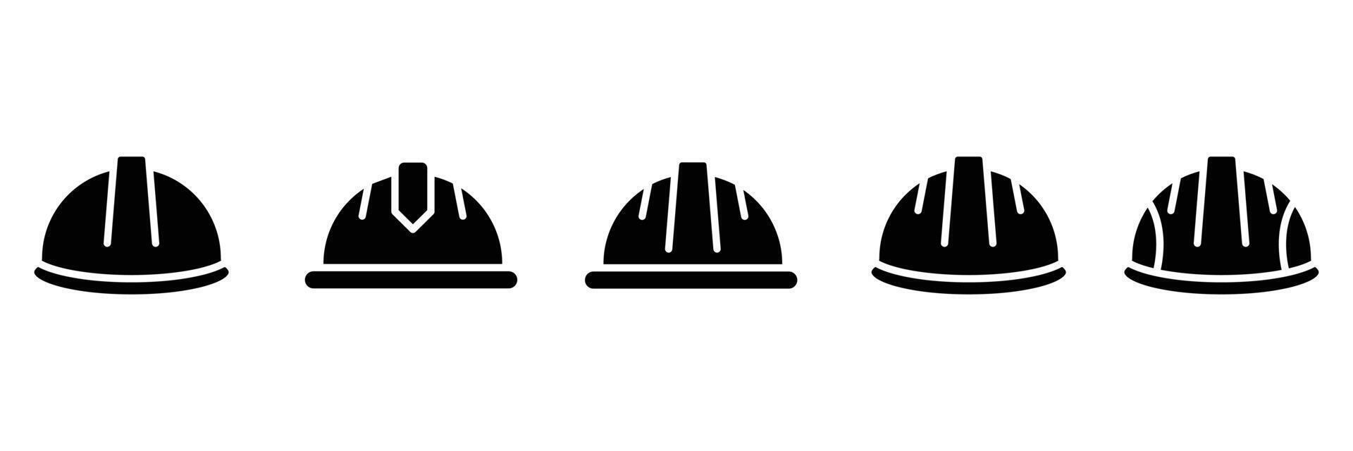 Black Safety Helmet Icon set. Hard hat glyph icon. Construction helmet icon. for web, UI, and mobile apps. vector