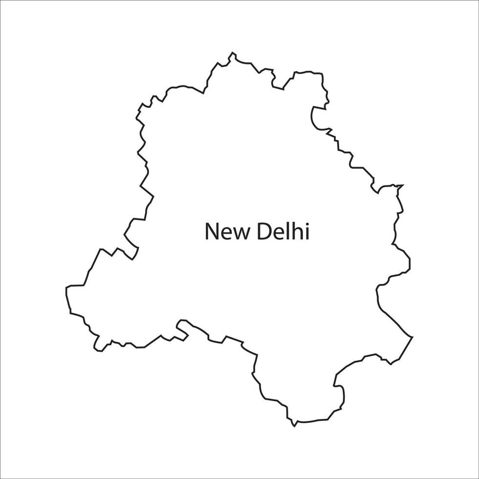Map of New Delhi, India simple design vector
