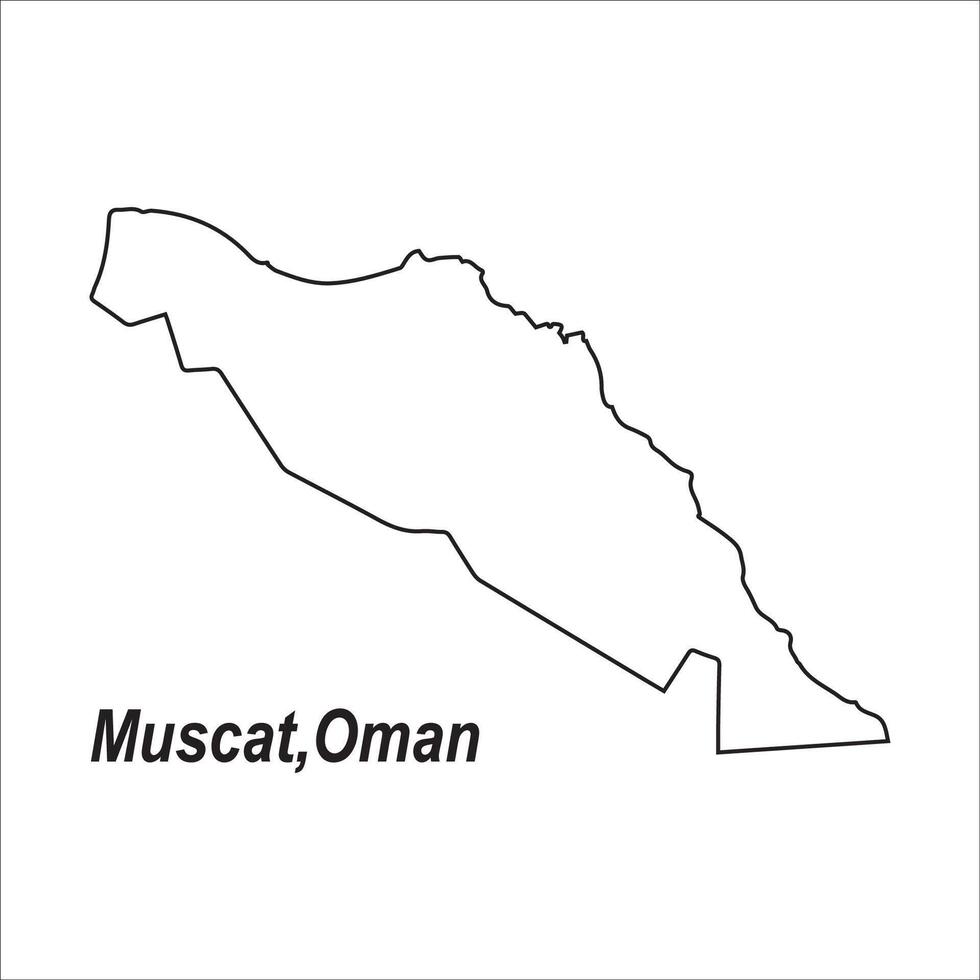 map of muscat, oman design vector