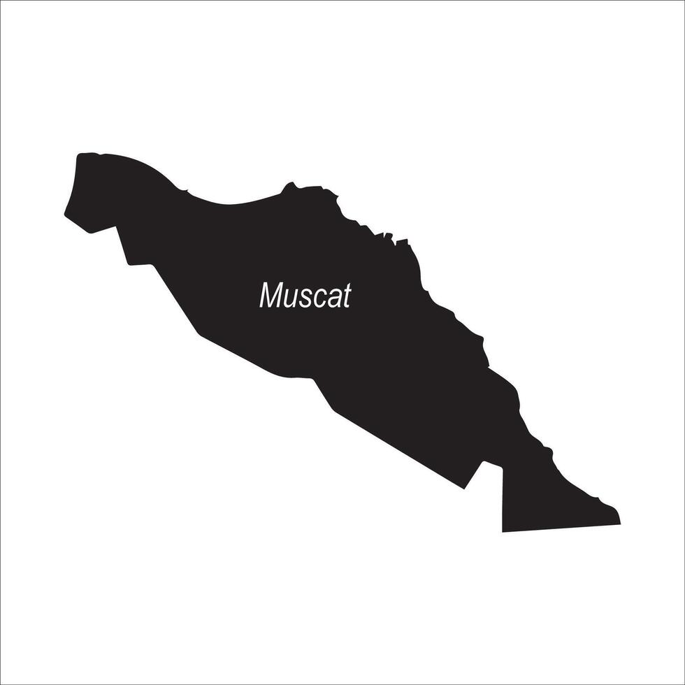 map of muscat, oman simple design vector