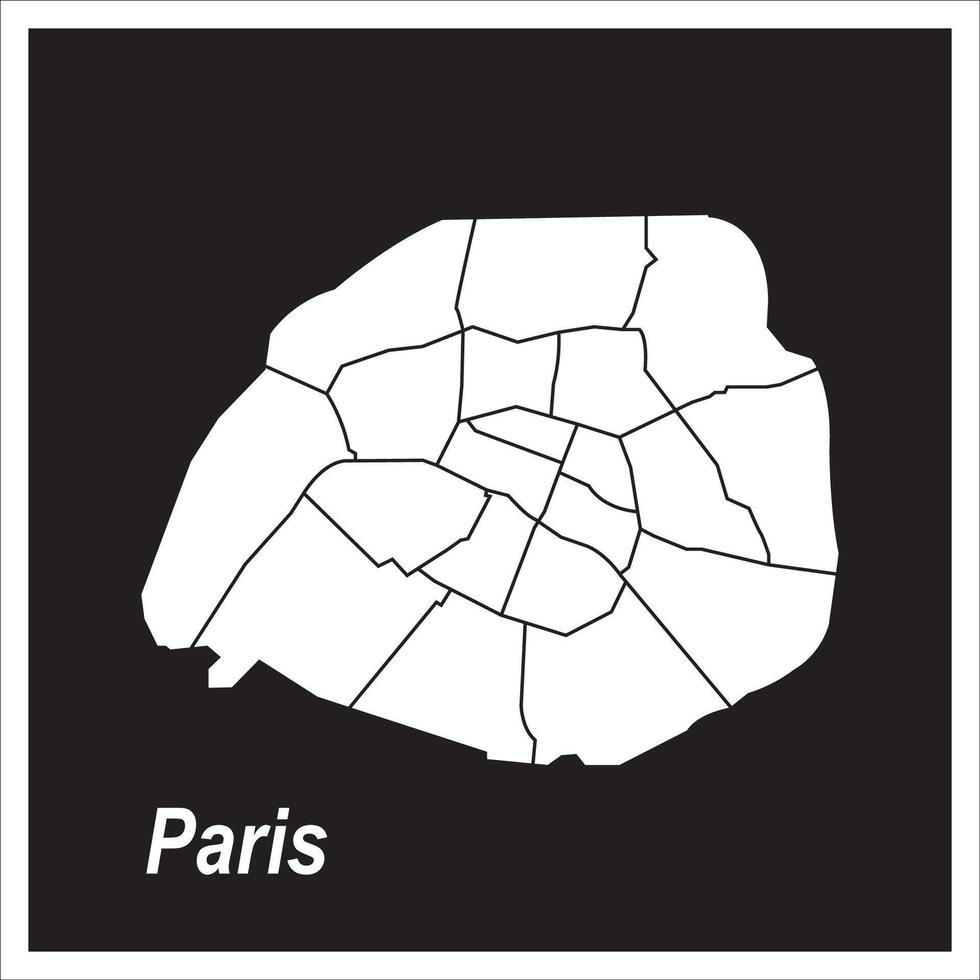 map of paris, france vector