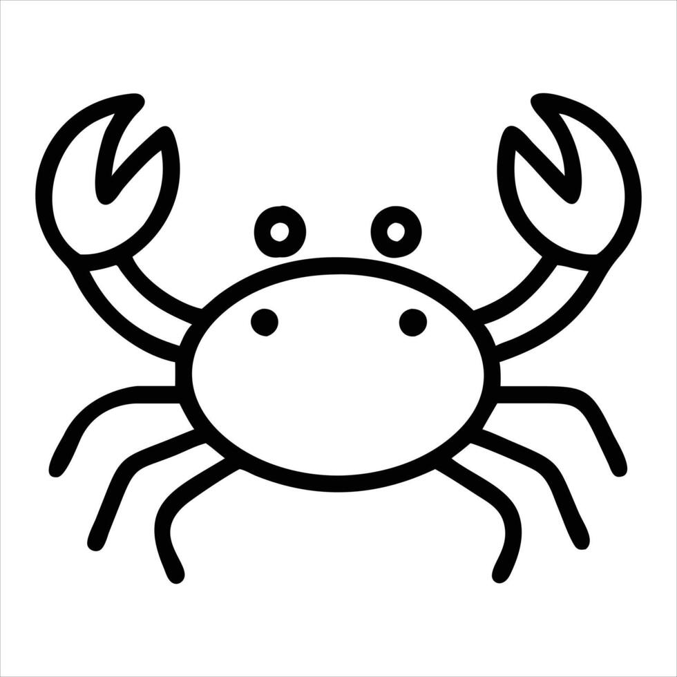 a cute crab icon vector